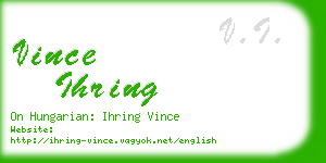 vince ihring business card